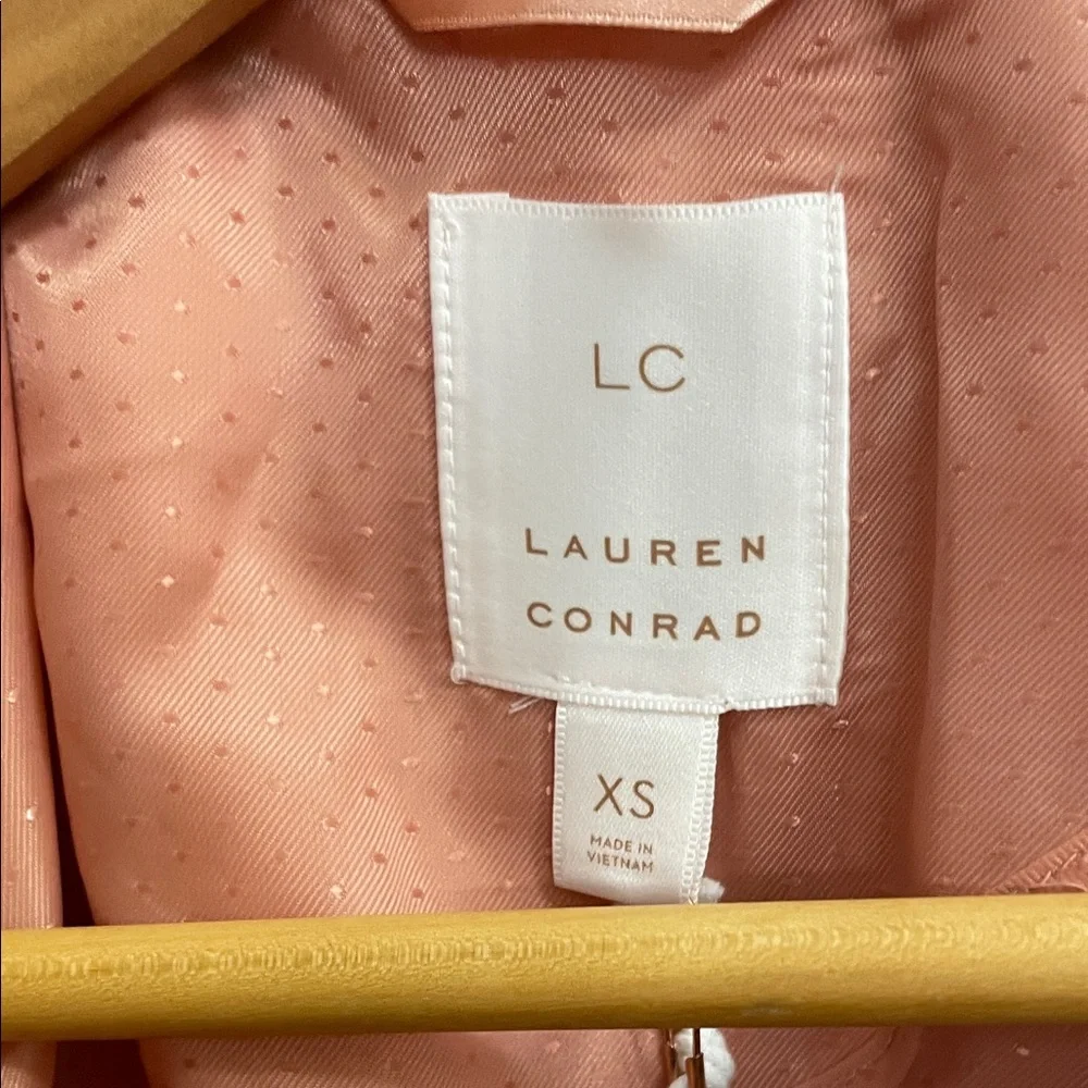 LC Lauren Conrad Peach Plaid Blazer - Picture 2 of 7